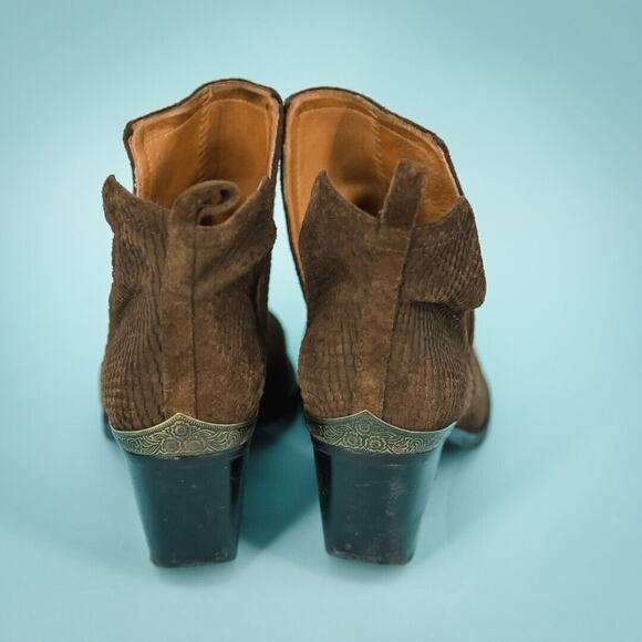 Jeffrey Campbell Size 10 Cromwell Brown Leather Metal Toe Heel Western Boots - Picture 4 of 8